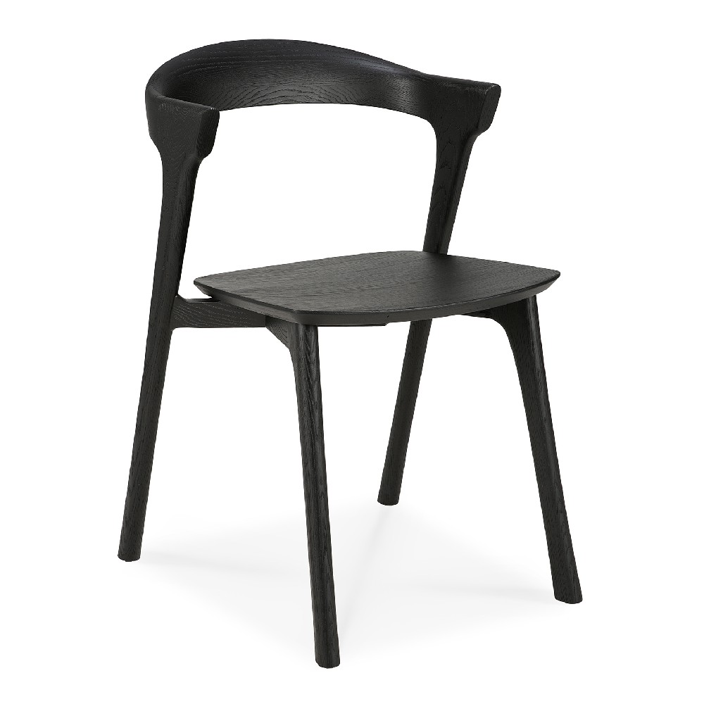 Bok oak black dining chair side view