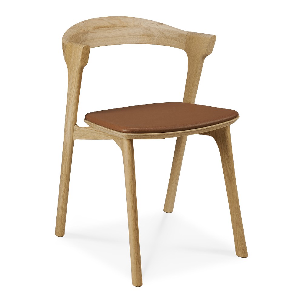 Bok oak dining chair cognac leather