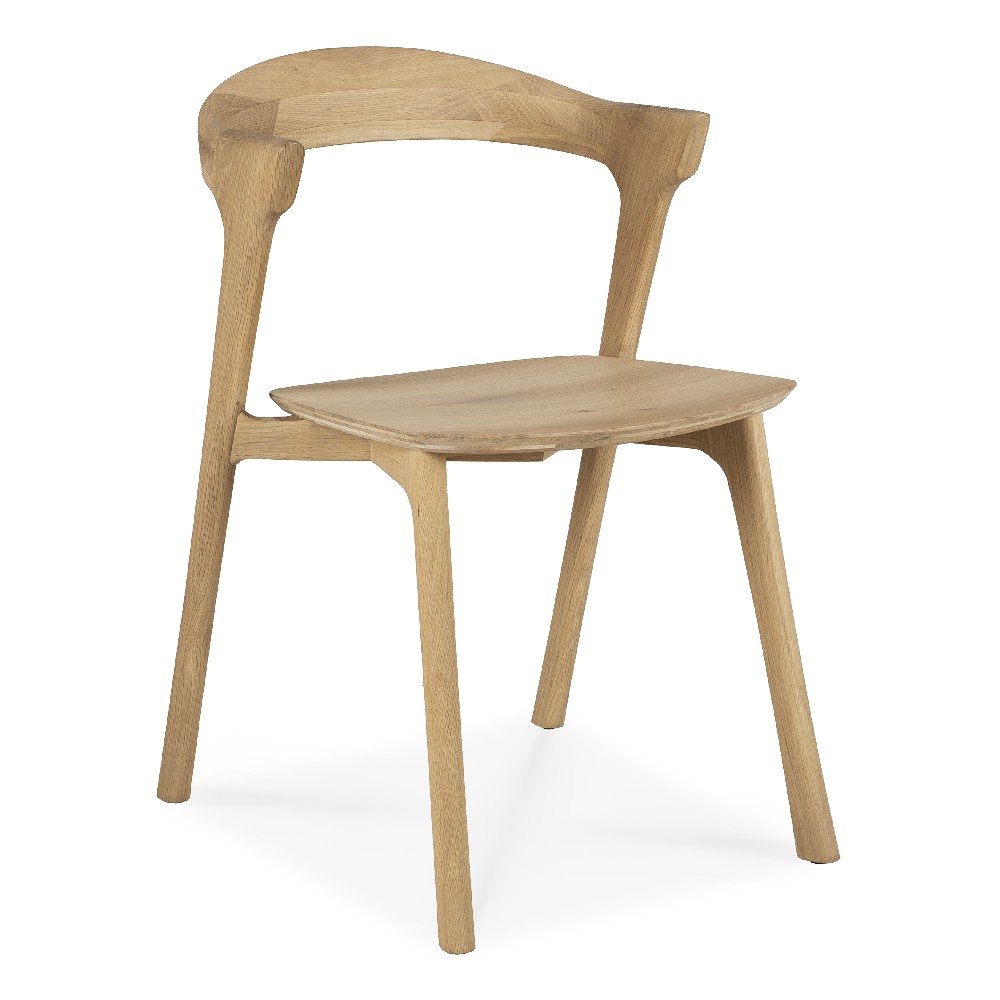 Bok oak dining chair side view