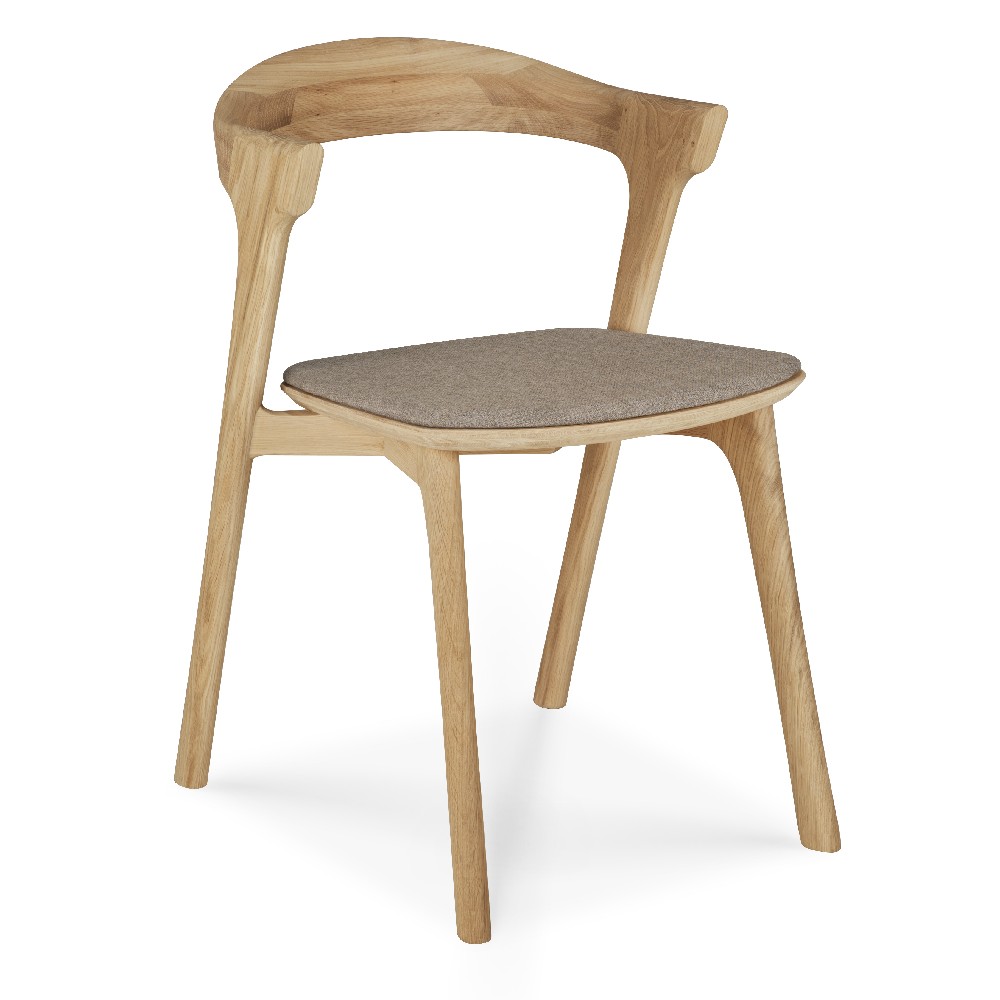 Bok oak warm grey dining chair side view