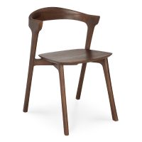 Bok teak brown dining chair side image