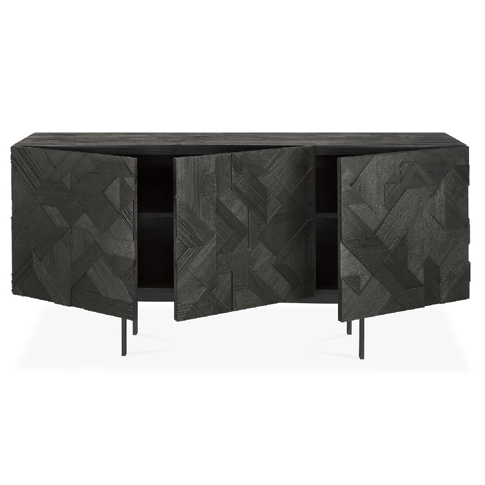 Graphic sideboard 3 door open