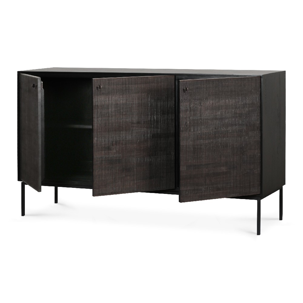 Grooves sideboard 3 door open