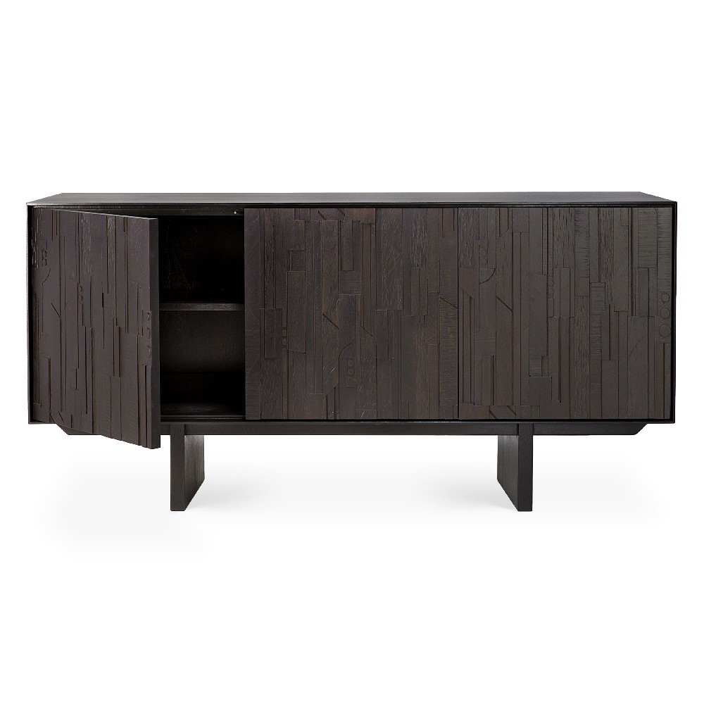 Mosaic sideboard 3 door open