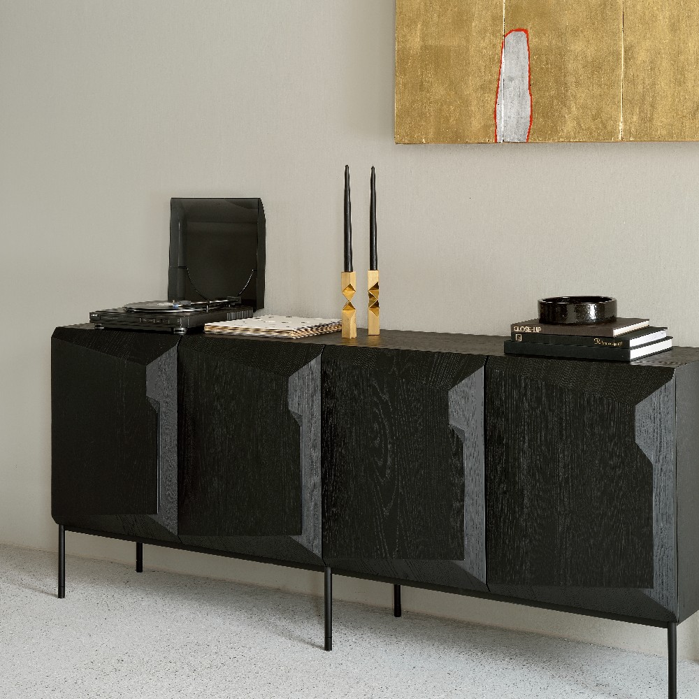 Stairs sideboard black 4 door lifestyle image 2