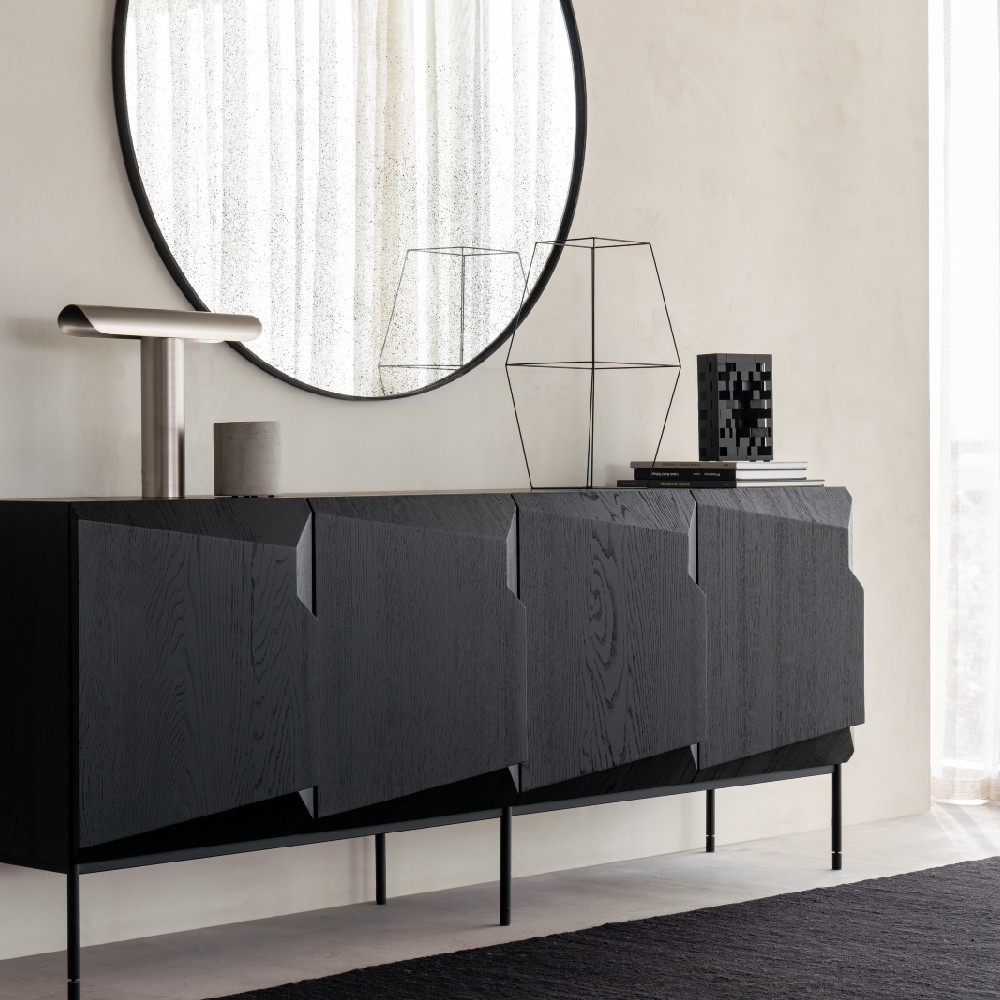 Stairs sideboard black 4 door lifestyle image