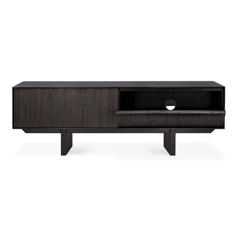 Mosiac tv cabinet 2 door open