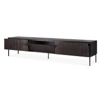 grooves tv cabinet 3 door open